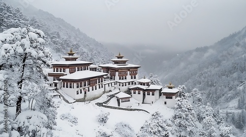Wallpaper Mural Mountain village in the snow Torontodigital.ca