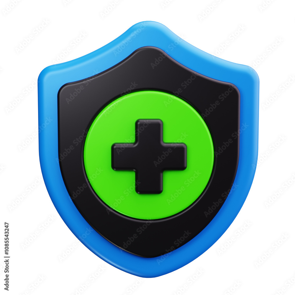 Health Cross Shield 3d Render Icons Health Cross Shield 3d Render Icons