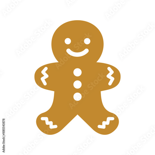 Christmas gingerbread man. Ingerbread isolated on white.