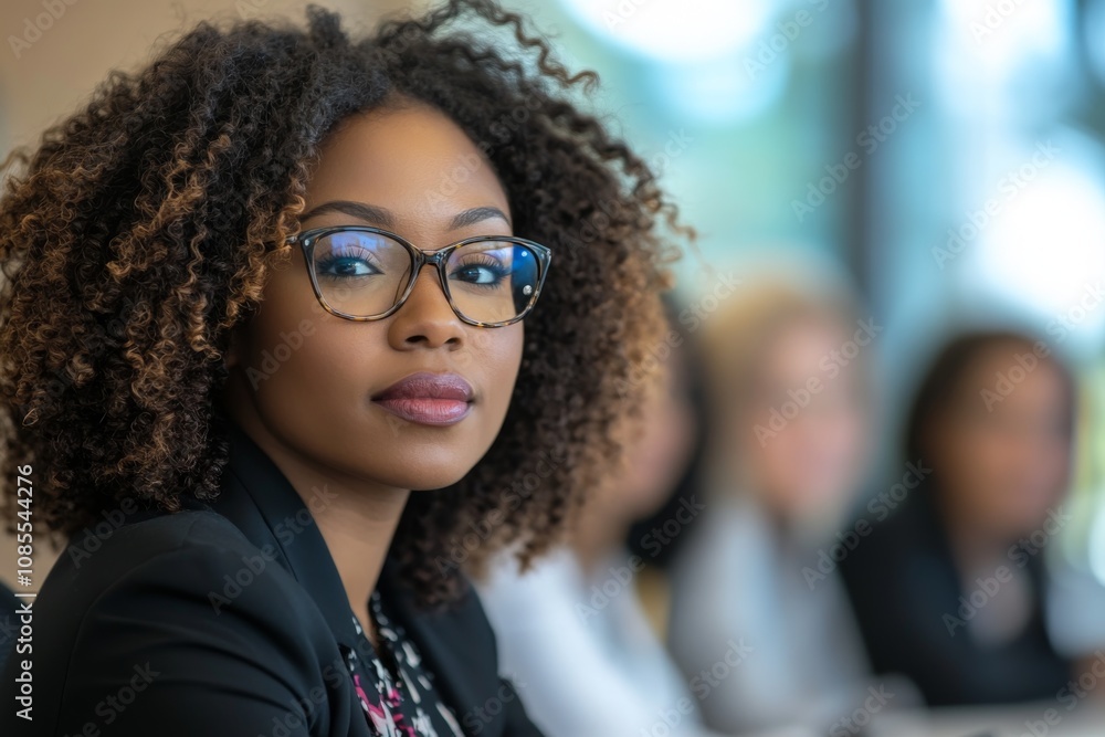 Confident African American Businesswoman with Glasses Confident African American Businesswoman with Glasses