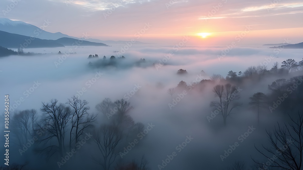 villages in resort surrounded by clouds Fog villages in resort surrounded by clouds Fog
