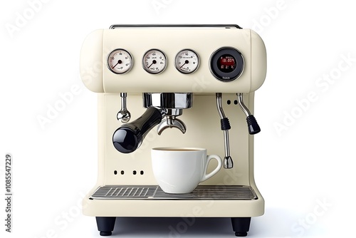 Stylish Espresso Machine with Coffee Cup Below