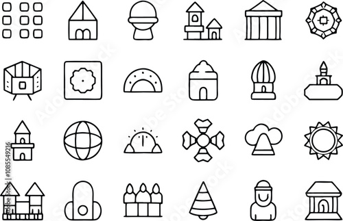 set of icons of church