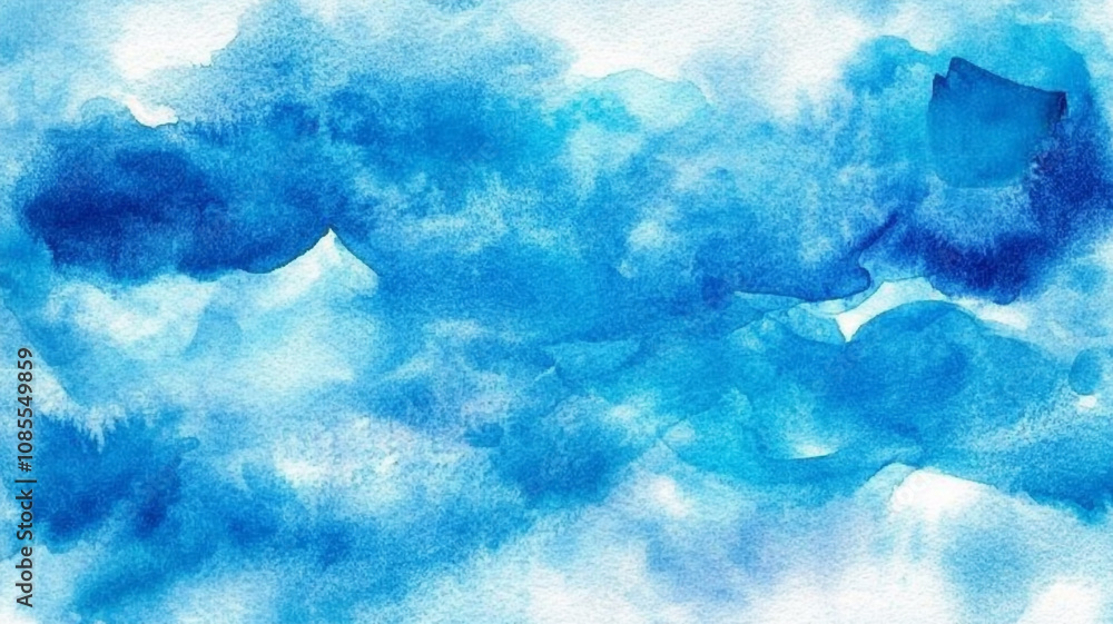 Calm blue watercolor abstract art with soft textures and blended shades creating a serene atmosphere Calm blue watercolor abstract art with soft textures and blended shades creating a serene atmosphere