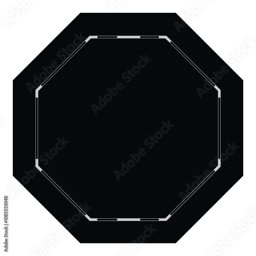 UFC fight ring top view isolated on white background