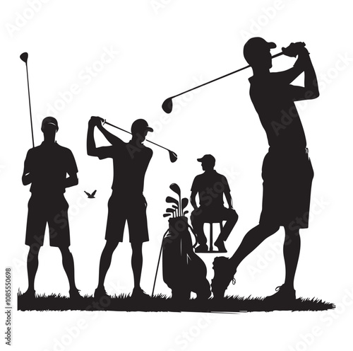 Golf player silhouette Design.