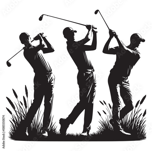 Golf player silhouette Design.