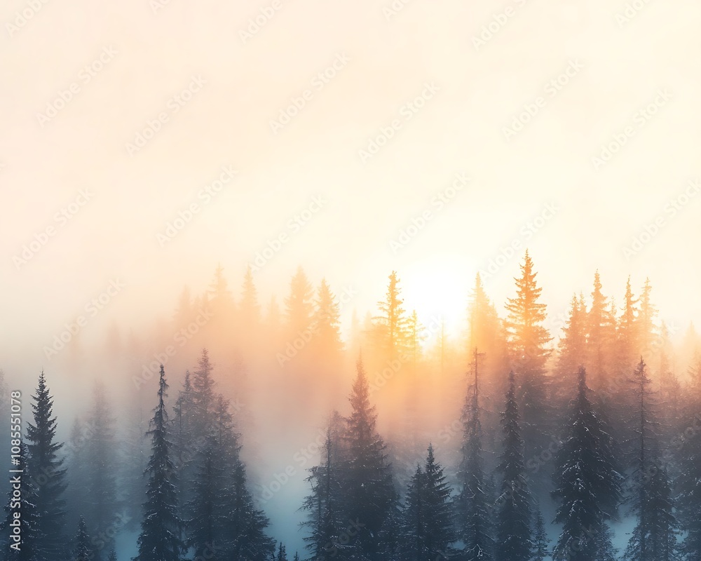 Naklejka premium Ethereal Winter Landscape in Untouched Nature