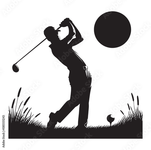 Golf player silhouette Design.