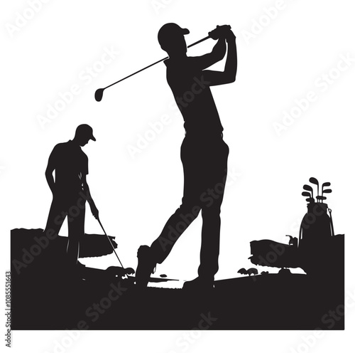 Golf player silhouette Design.