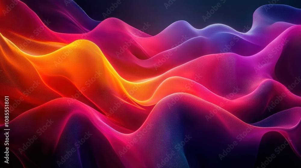 Fototapeta premium Abstract colorful wave pattern with smooth gradients.