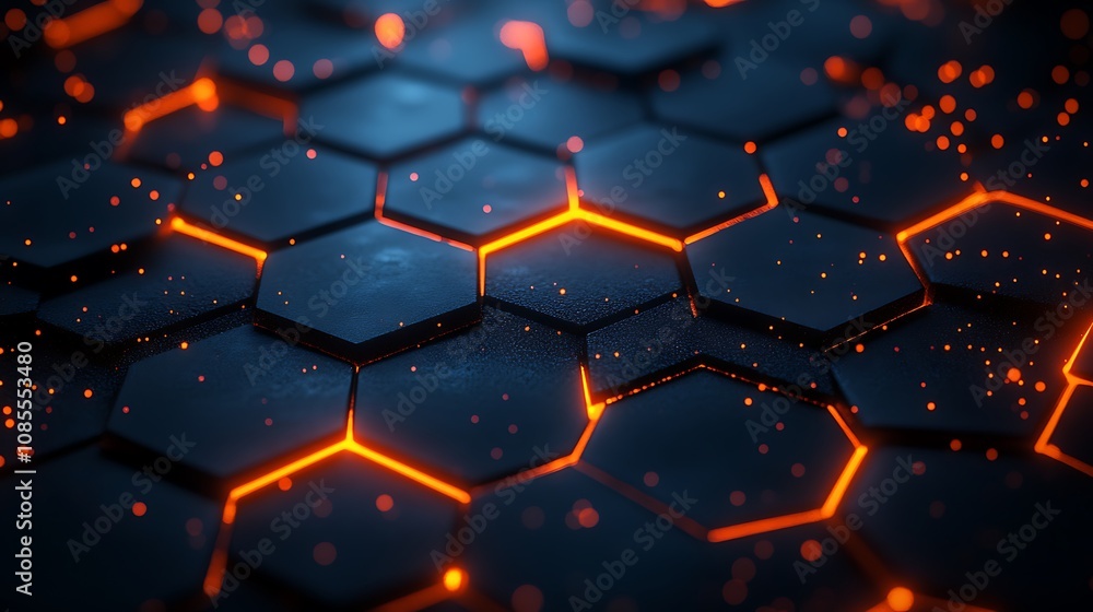 Abstract background with glowing hexagons, Beautiful background hexagon Abstract background with glowing hexagons, Beautiful background hexagon