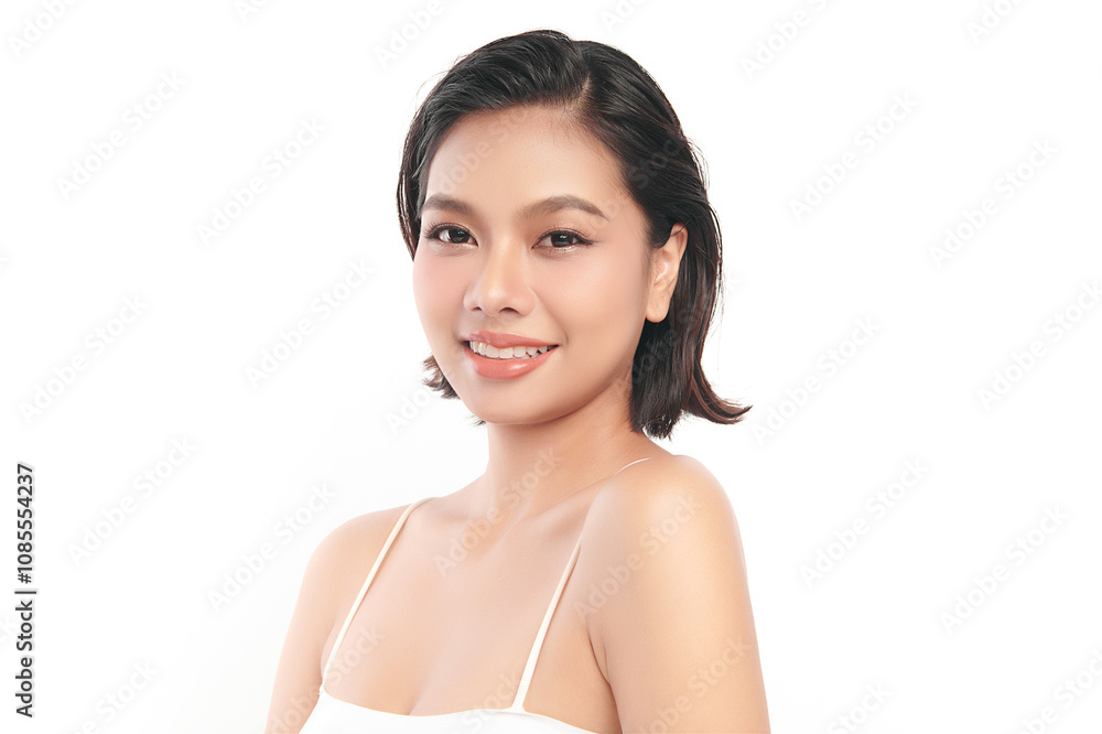 Beautiful young asian woman with clean fresh skin on white background, Face care, Facial treatment, Cosmetology, beauty and spa, Asian women portrait. Beautiful young asian woman with clean fresh skin on white background, Face care, Facial treatment, Cosmetology, beauty and spa, Asian women portrait.