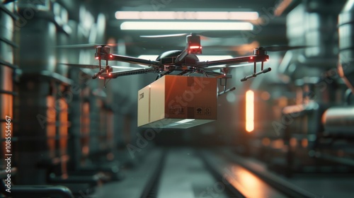Drone Delivery in a Futuristic Warehouse