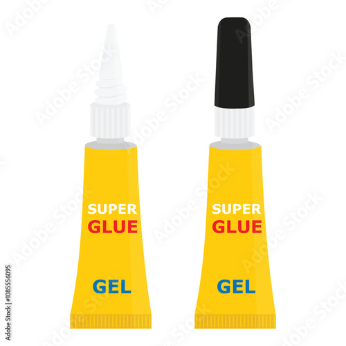 Super glue small tube isolated on white background