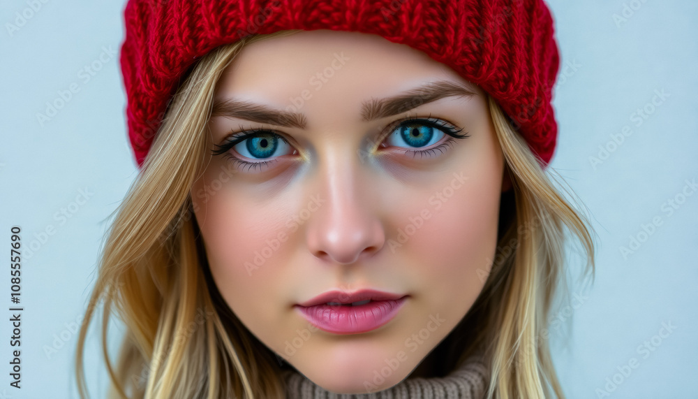 Portrait of a young attractive woman in a knitted hat and scarf on the city streets. Stylish portrait. Winter walk. Model posing in street. Portrait of a young attractive woman in a knitted hat and scarf on the city streets. Stylish portrait. Winter walk. Model posing in street.
