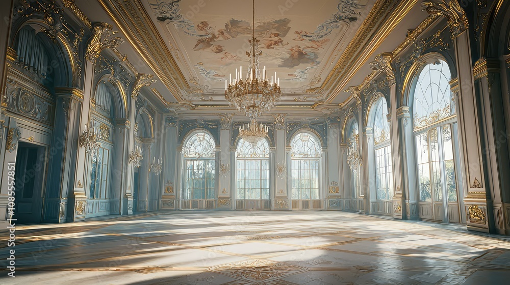 Fototapeta premium Elegant Neoclassical Interior of a Grand Palace Room