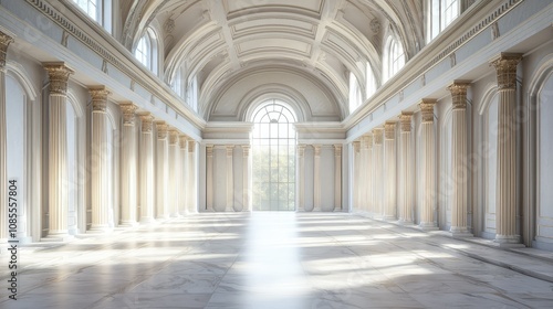 Neoclassical Interior Hall with High Ceilings