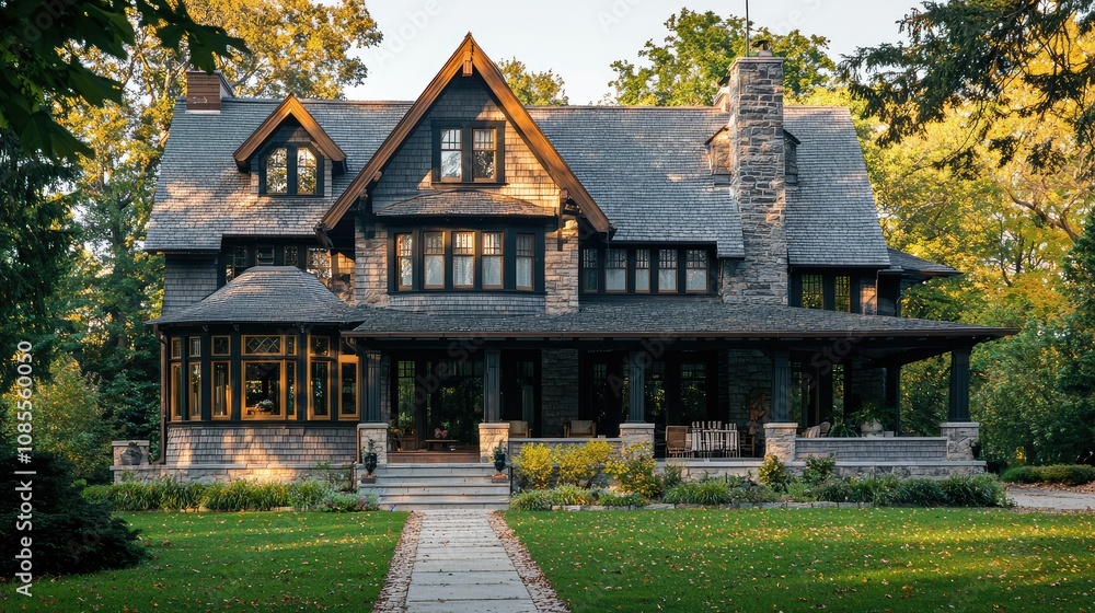 Elegant Craftsman Home with Wide Overhanging Eaves Elegant Craftsman Home with Wide Overhanging Eaves