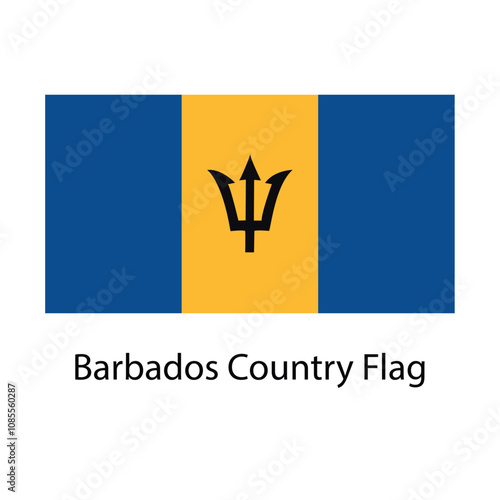 Barbados Country Flag hand drawing illustration vector based drawing