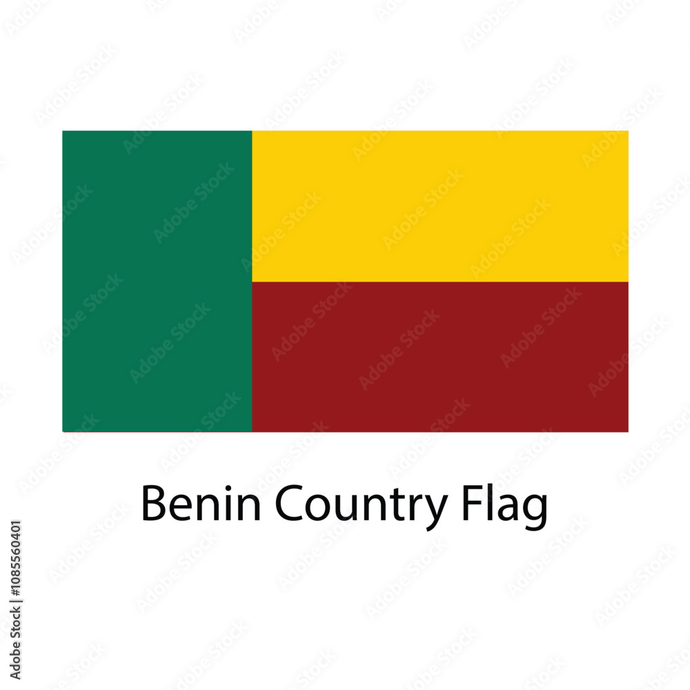 Fototapeta premium Benin Country Flag hand drawing illustration vector based drawing