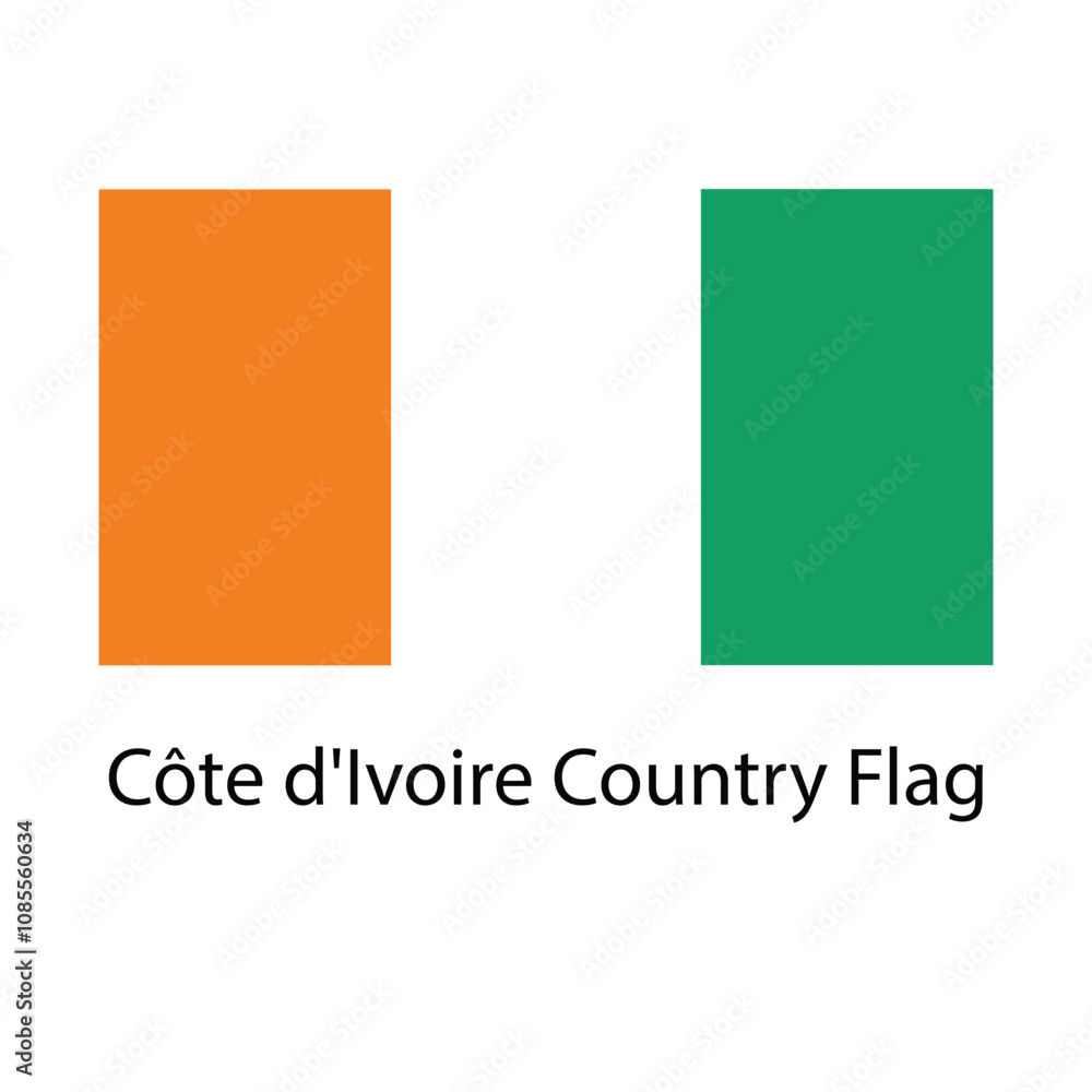 Côte d'Ivoire Country flag hand drawing illustration vector based drawing Côte d'Ivoire Country flag hand drawing illustration vector based drawing