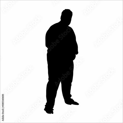 silhouette of a fat man