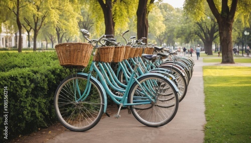 Wallpaper Mural vintage bicycles in eco-conscious city park  Torontodigital.ca
