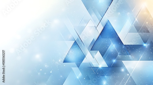 Abstract background with light blue and white geometric photo