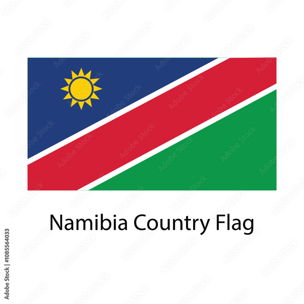 Fototapeta premium Namibia Country Flag hand drawing illustration vector based drawing