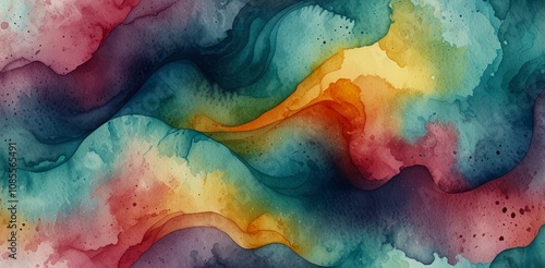 Abstract watercolor painting of swirl wave background. Flow liquid lines design element. watercolor abstract Curving Lines Create a Sense of Speed and Motion