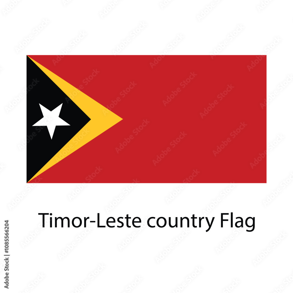 Timor-Leste country Flag hand drawing illustration vector based drawing