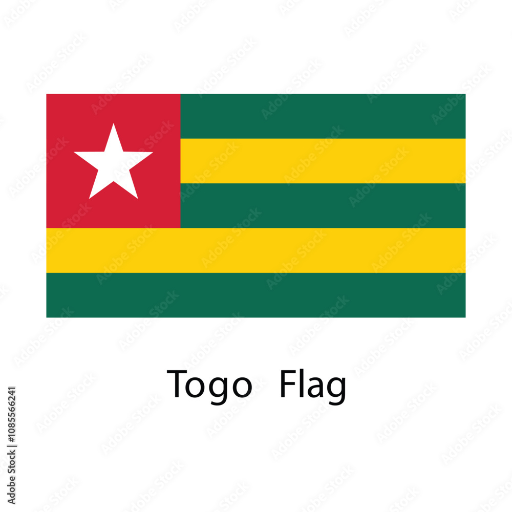 Fototapeta premium Togo country Flag hand drawing illustration vector based drawing
