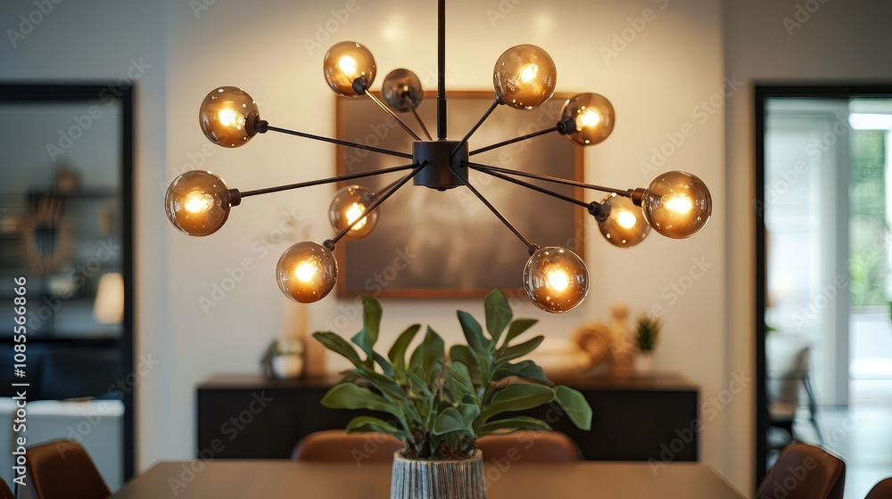 Obraz premium Stylish Mid-Century Modern Hanging Light Fixture