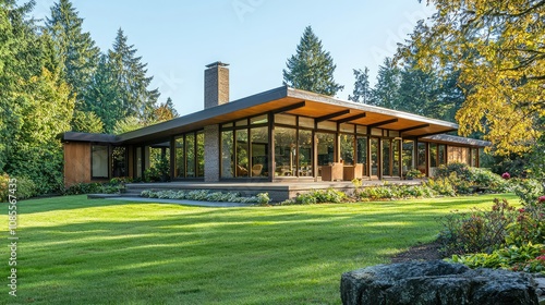 Modern Mid-Century Home with Large Windows