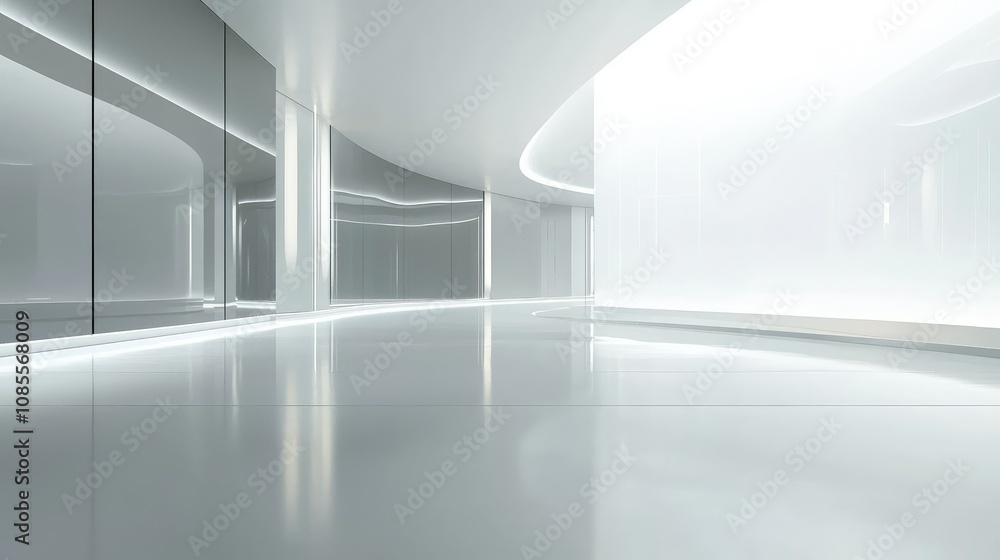 Fototapeta premium Modern Sleek Light Background in White and Silver