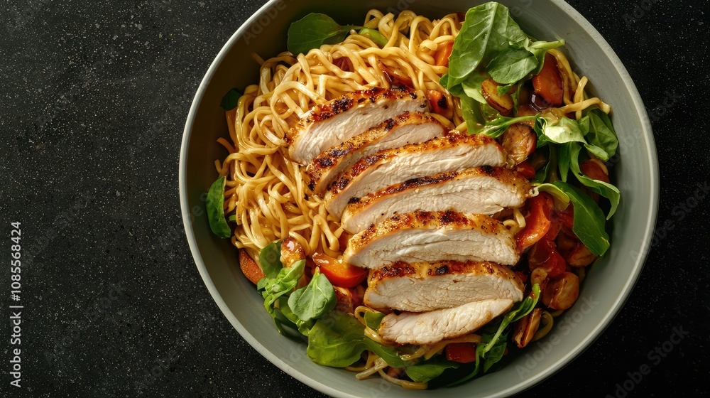 Delicious Chicken Lo Mein with Fresh Vegetables Delicious Chicken Lo Mein with Fresh Vegetables