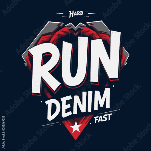 Run faster typography  with motivational quotes lettering typography 