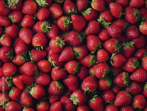 A lot of fresh strawberries.