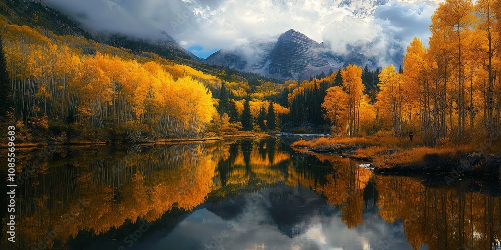 Naklejka premium Scenic Nature Landscape with Dramatic Sky