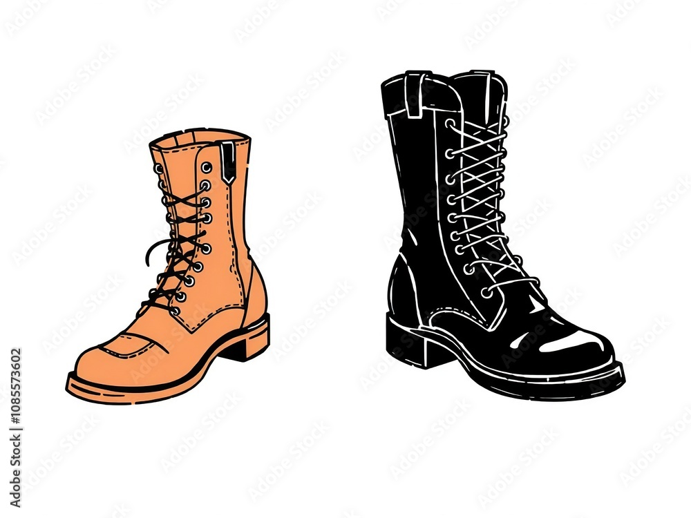 Unique and stylish shoes and boots icon in a vector illustration, creative, trendy Unique and stylish shoes and boots icon in a vector illustration, creative, trendy