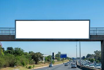 Blank empty billboard mockup template for advertising over a highway in South Africa.