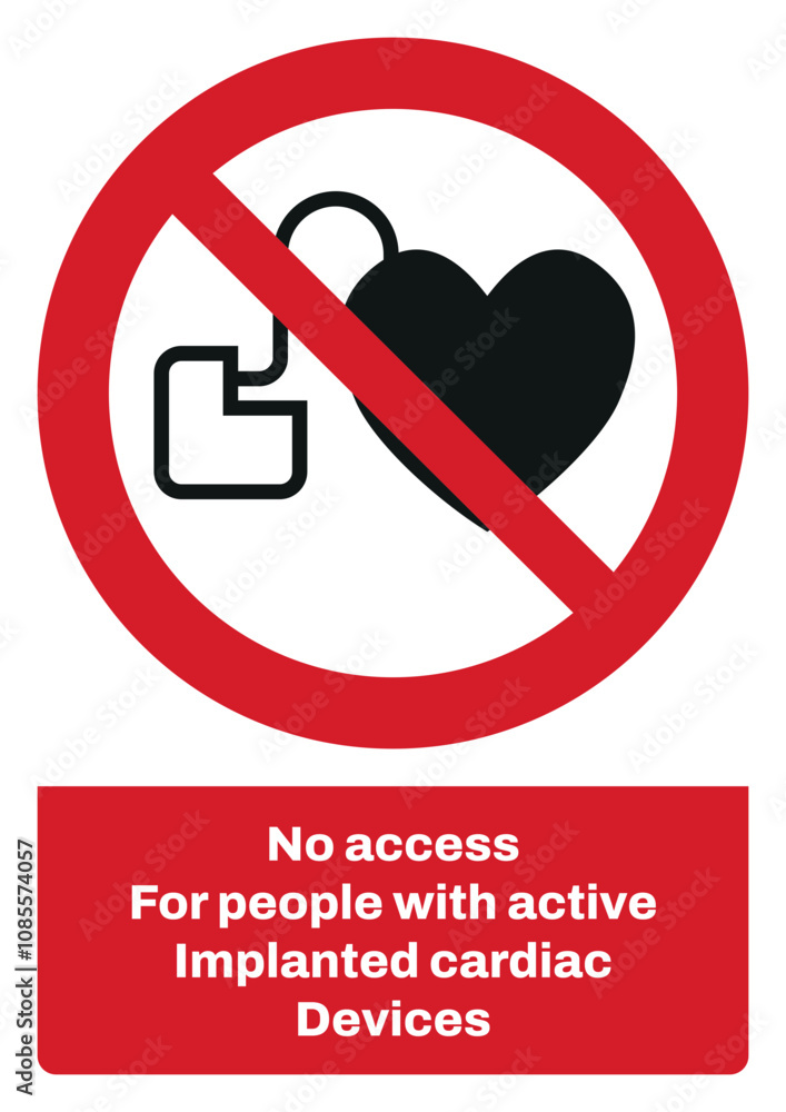 ISO prohibition safety signs sentence case text_no access for people with active implanted cardiac devices_portrait size a4/a3/a2/a1
ISO prohibition safety signs sentence case text_no access for people with active implanted cardiac devices_portrait size a4/a3/a2/a1