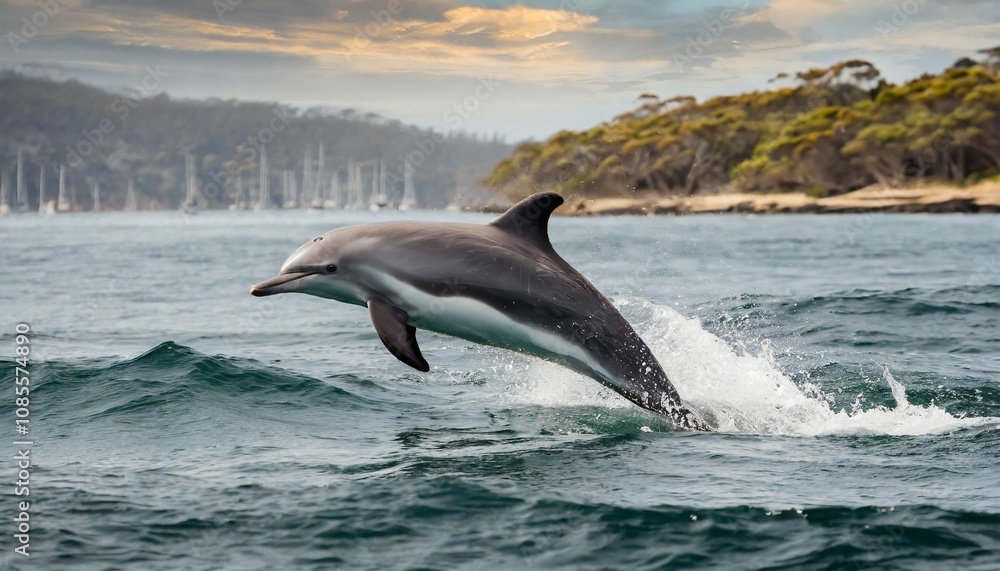 Fototapeta premium dolphin jumping out of water