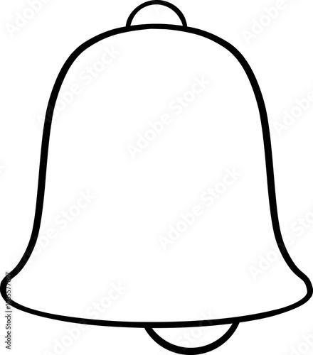 Bell with swinging clapper hand drawn black outline illustration with no fill