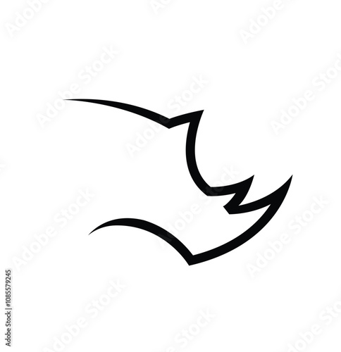 Rhino head logo lines vector symbol design icon illustration