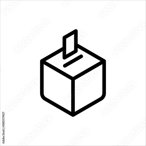 Ballot Box icon. Vector illustration for Election Day, Voting Process and Democracy Theme. Isolated on white background.