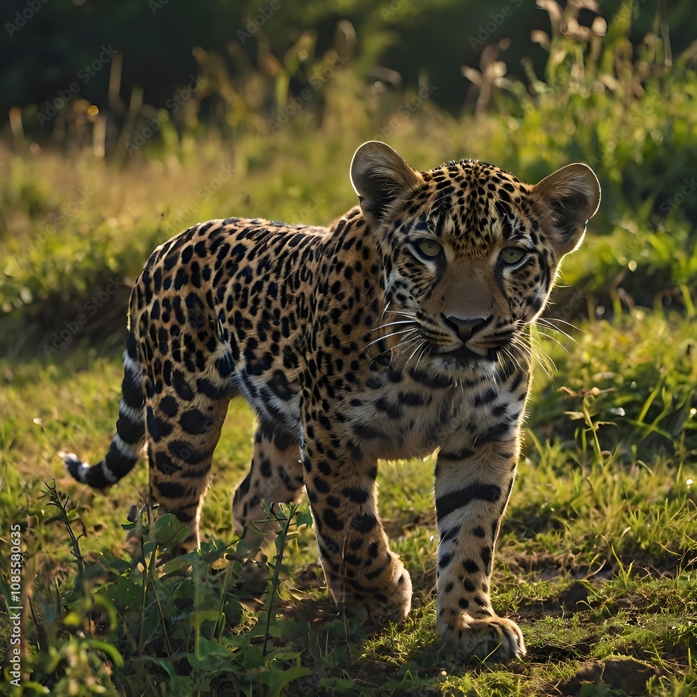 Obraz premium leopard in the grass