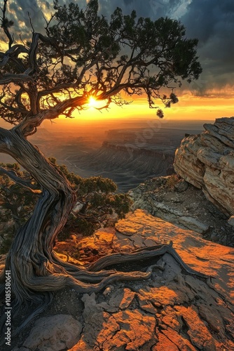 Scenic Nature Landscape with Dramatic Sky