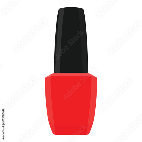 Red nail polish isolated on white background